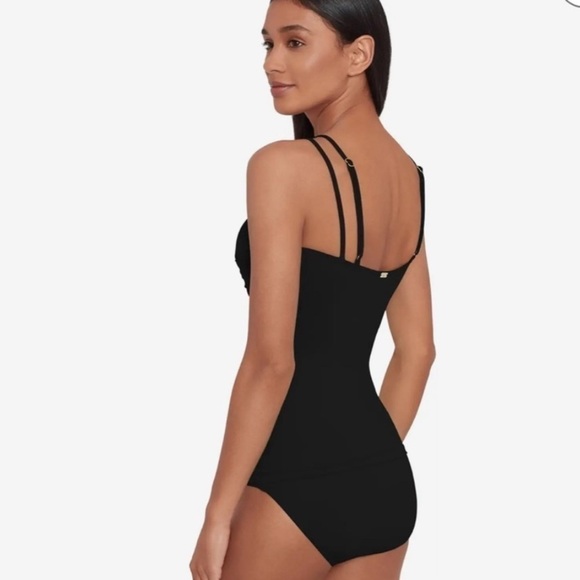 RALPH LAUREN Women's Double-Strap-Front Tankini Top Beach Solids Twist Camikini - Picture 6 of 8